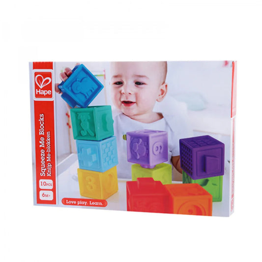 Hape - Squeeze Me Blocks Soft Silicone Stacking Toy