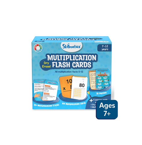 Multiplication Flash Cards | Set of 169 Reusable Cards with Dry Eras