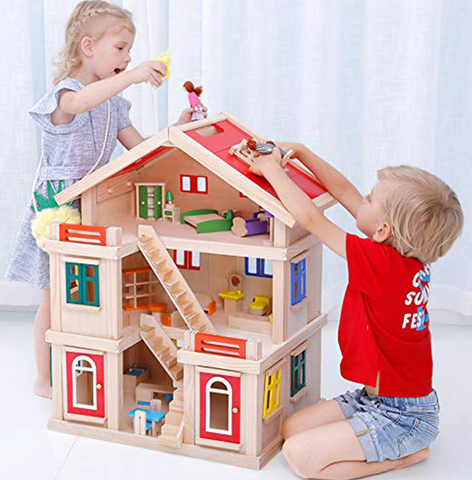 3 Storey Wooden Doll House