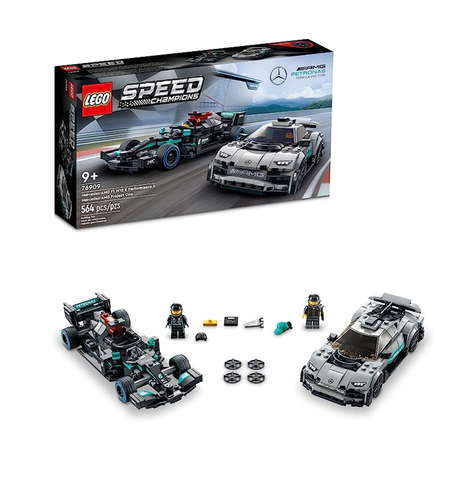 LEGO Speed Champions Mercedes-AMG F1 W12 E 76909 Performance & Project One 2 Car Models Set, Collectible Toy Race Cars