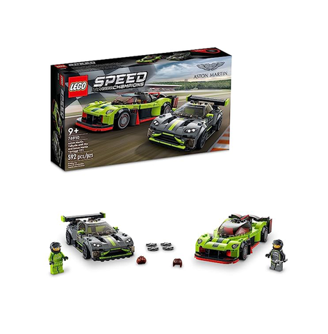 LEGO Speed Champions Aston Martin Valkyrie AMR Pro and Aston Martin Vantage GT3 76910 Building Kit for Kids Aged 9+ (592 Pieces),Plastic,