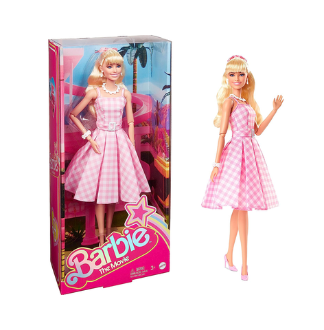 Barbie™ The Movie Doll Wearing Pink and White Gingham Dress with Daisy Chain Necklace