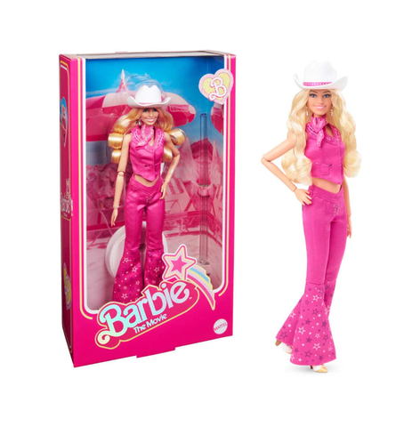 Barbie™ The Movie Doll, Margot Robbie as, Collectible Doll Wearing Pink Western Outfit with Cowboy Hat
