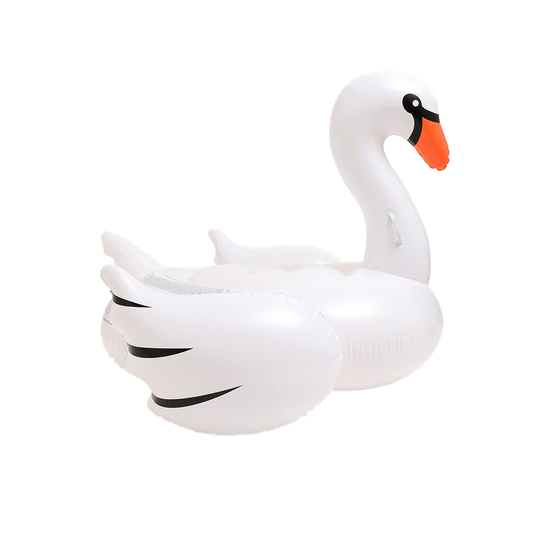 SUNNYLiFE White Color Inflatable Luxe Ride-On Float Swan
