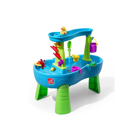 Step 2 Rain Showers Splash Pond Water Table Kids Water Play Table With 13-Pc Accessory Set