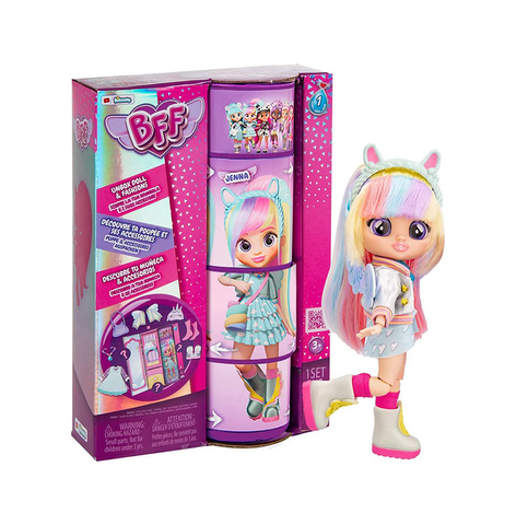 BFF Fashion Doll with 9+ Surprises Including Outfit and Accessories for Fashion Toy, Girls and Boys Ages 4 and Up, 7.8 Inch Doll