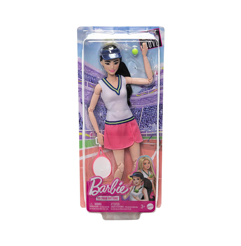 Barbie MADE TO MOVE  Doll & Accessories, Career Tennis Player Doll with Racket and Ball