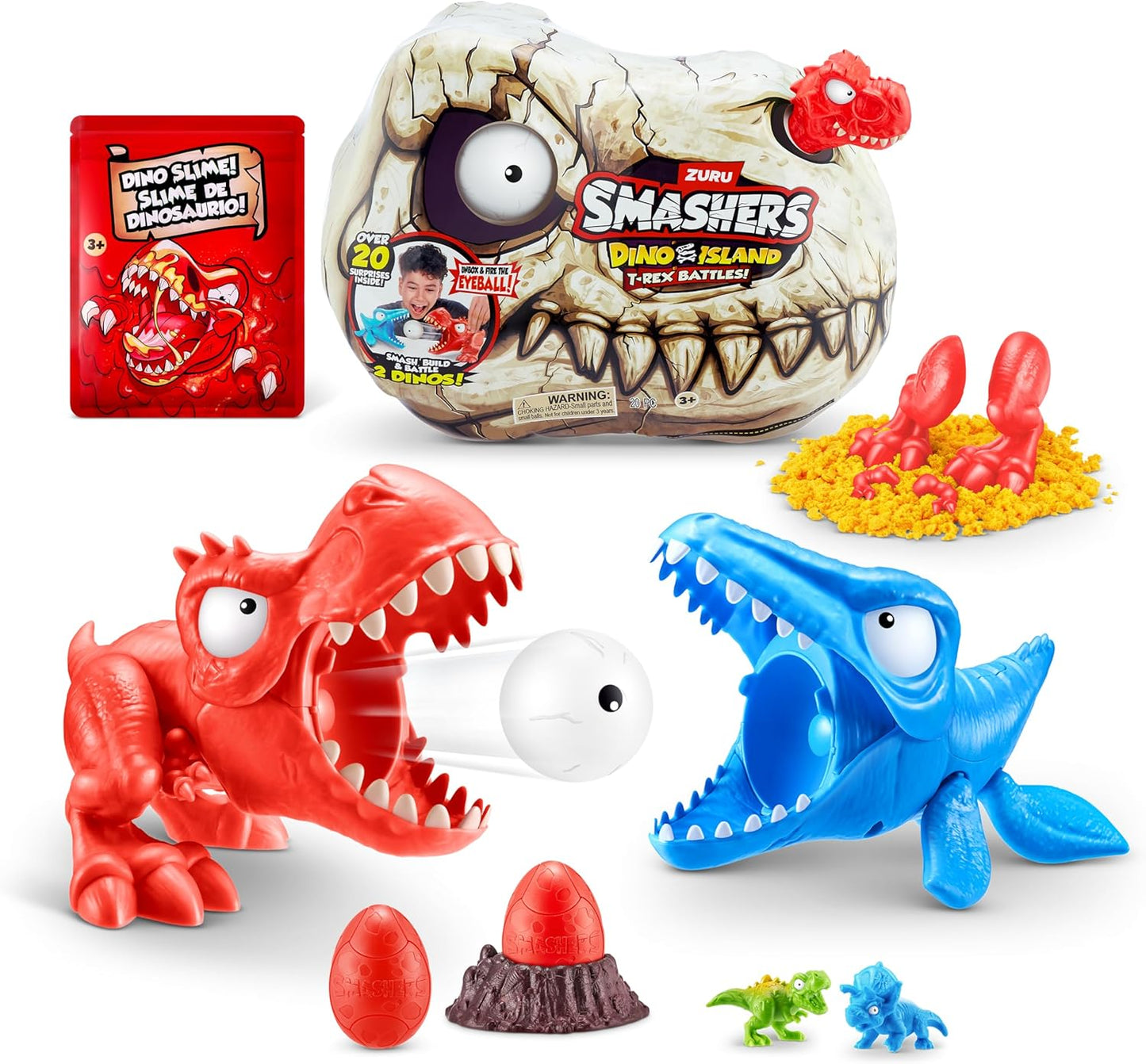 Smashers Dino Island Mini T-Rex Battles Playset , 20 surprise