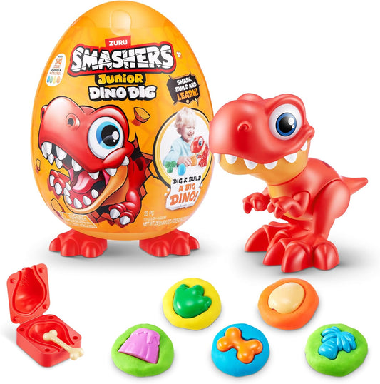 Smashers Junior Dino Dig Large Egg , 18 surprise