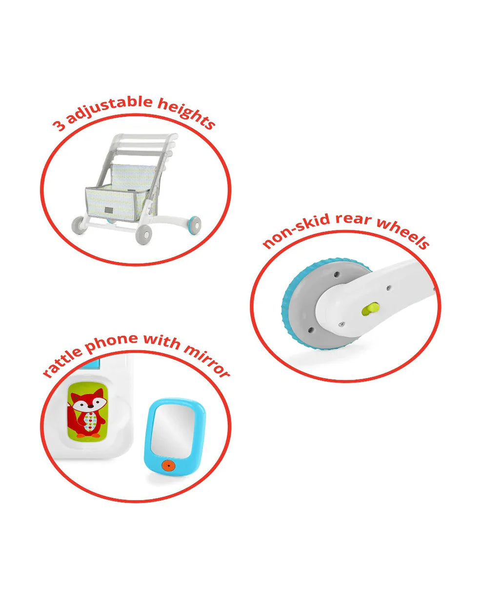 Skip Hop Musical Activity Walker-4 in 1 Convertible-Anti-Skid-40+ Play Features
