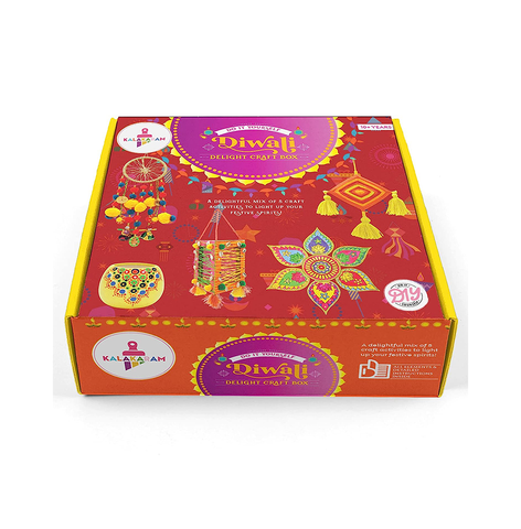 Kalakaram Diwali Delight Craft Activity Box, A Delightful Mix of 5 Craft Activities to Celebrate Diwali Festival, DIY Hobby Craft Kit for Kids and Adults, Festive Gift for Boys and Girls