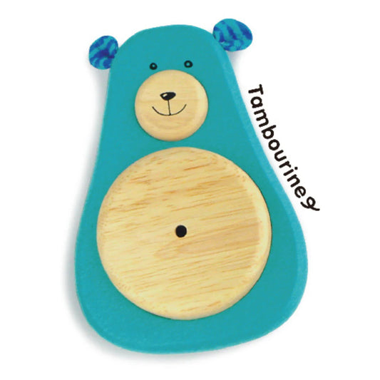 Tambourine rattle for Kids| Made of Non Toxic paints and rubber wood