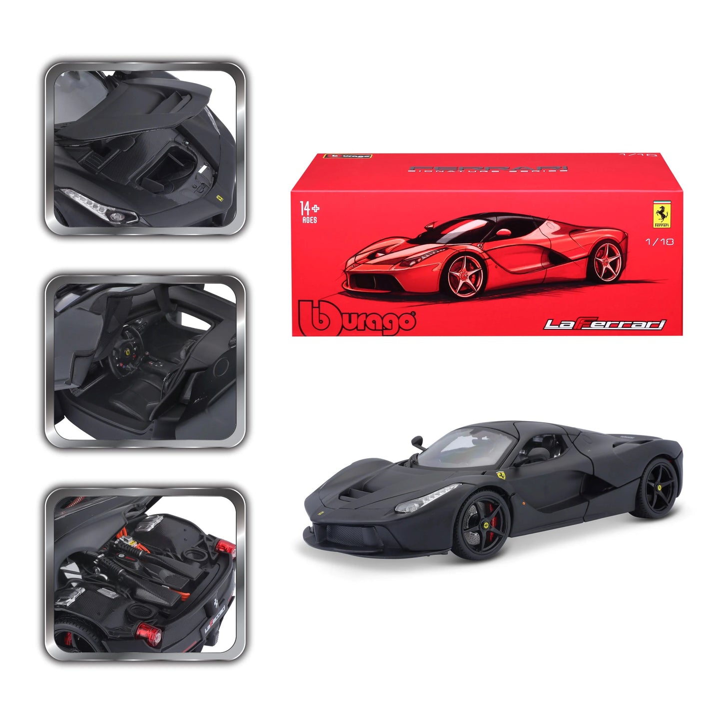 Bburago Ferrari Signature - Ferrari LaFerrari, black - Scale 1:18