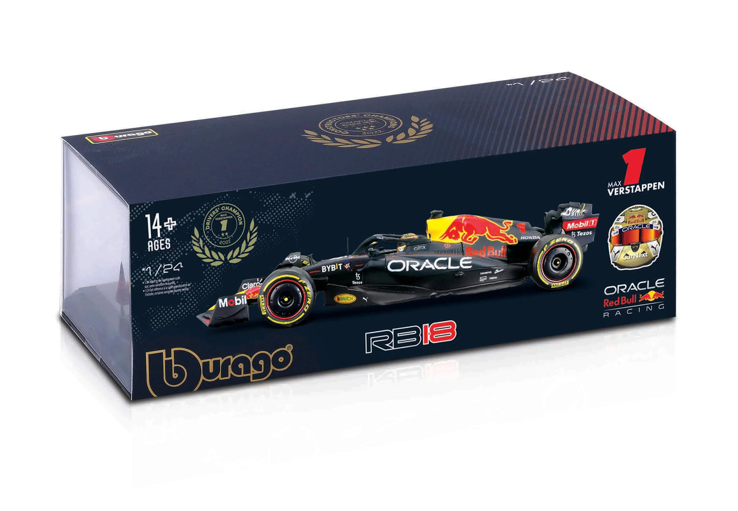 Bburago Race - Red Bull F1 RB18, with helmet - #1 Verstappen - 1:24