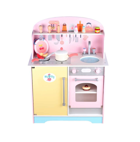 Toys Uncle Multicolour Wooden Kitchen Set with Accessories - Unisex, Pretend Play Toy