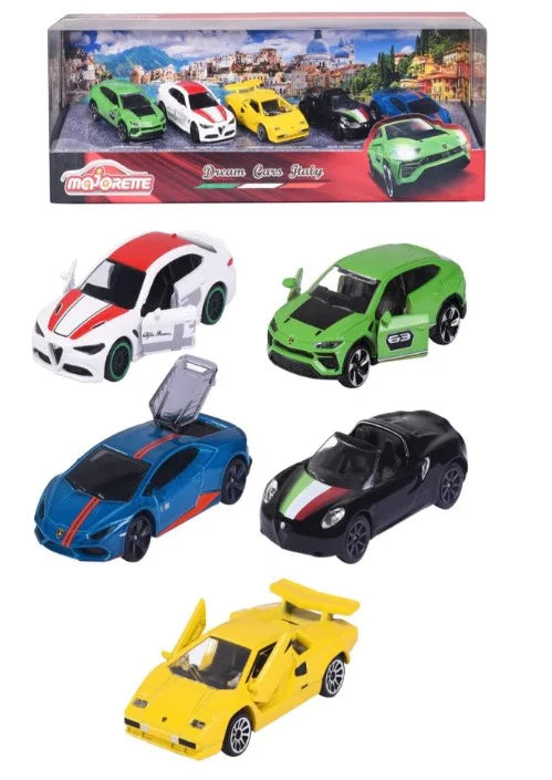 Dream Cars Italy, 5 Pieces Car  Giftpack | Majorette