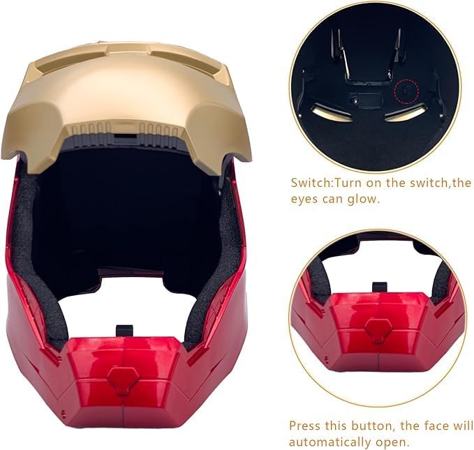 Kids Wearable Small Size Iron Man Helmet with Light