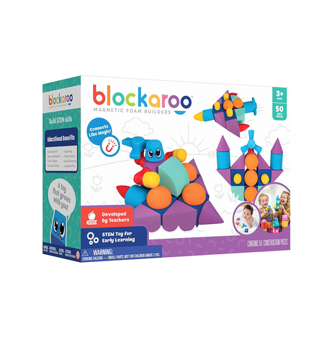 Blockaroo 50 Piece Magnetic Foam Blocks
