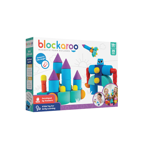 Blockaroo 35 Piece Magnetic Foam Blocks - Large - Castle