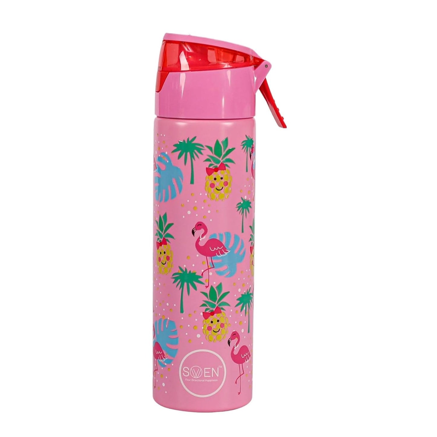 Insulated Stainless Steel Mist / Spray Bottle for kids , 600 ML , PINK FLAMINGO