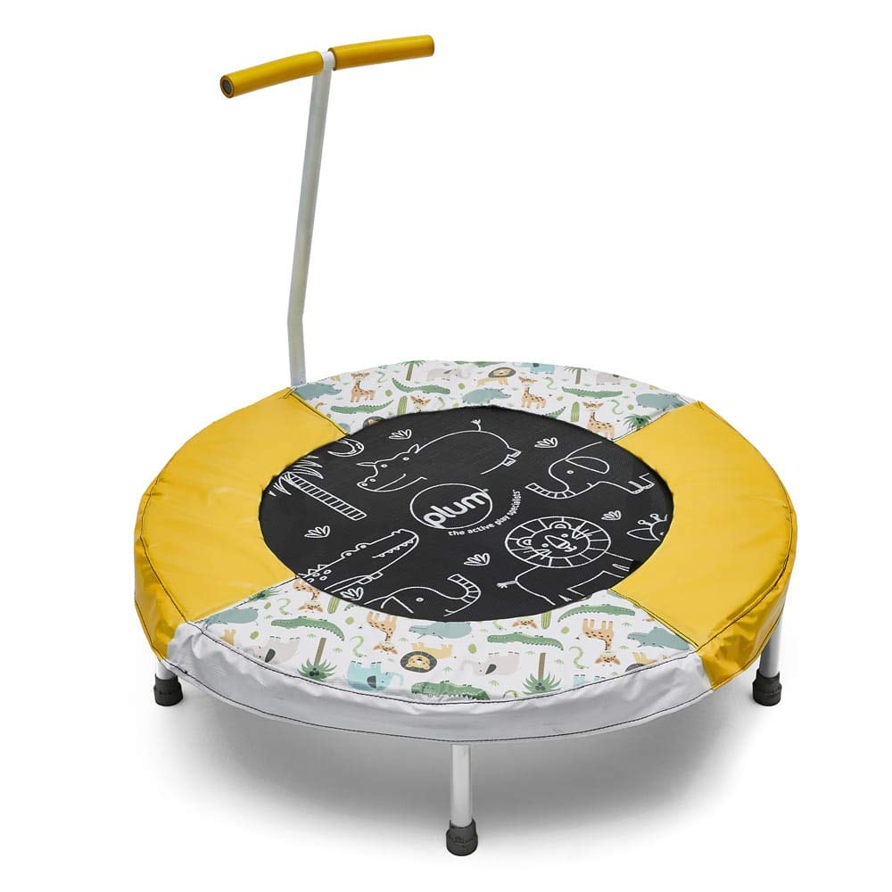 Plum Kids Jumping Bouncer Trampoline with Handle and Jungle Sounds