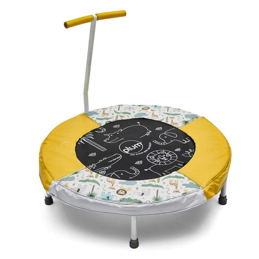 Plum Kids Jumping Bouncer Trampoline with Handle and Jungle Sounds