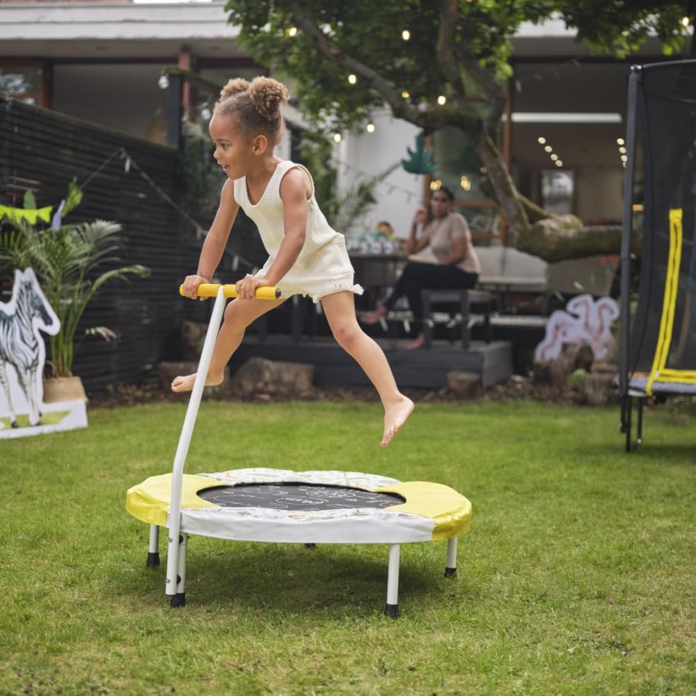 Plum Kids Jumping Bouncer Trampoline with Handle and Jungle Sounds