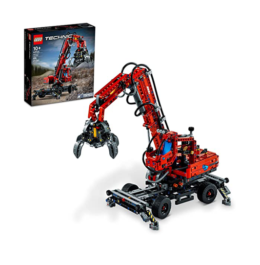 LEGO Technic Material Handler Crane 42144 Building Toy Set for Kids