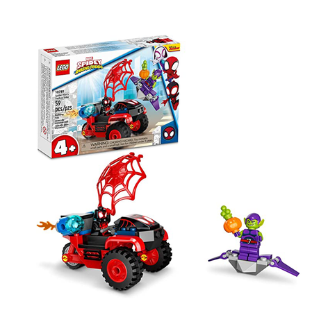 LEGO Marvel Spider-Man Miles Morales: 10781 Spider-Man’s Techno Trike Set, Spidey and His Amazing Friends Series, Toy for Preschool Kids Age 4 +