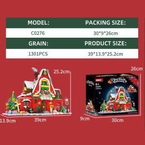 Christmas scene house building bricks,kids xmas snow christmas scene house kids plastic building block For Kids Gifts- WOMA TOY C0276