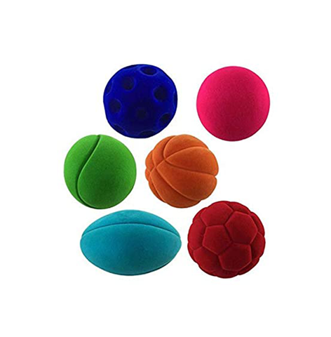 Rubbabu Sports Ball Assortment Made by Natural Rubber Safe & Soft Ball for Kids, Baby,Girl, Boy & Toddlers Ages 0-7 Years -Multicolor
