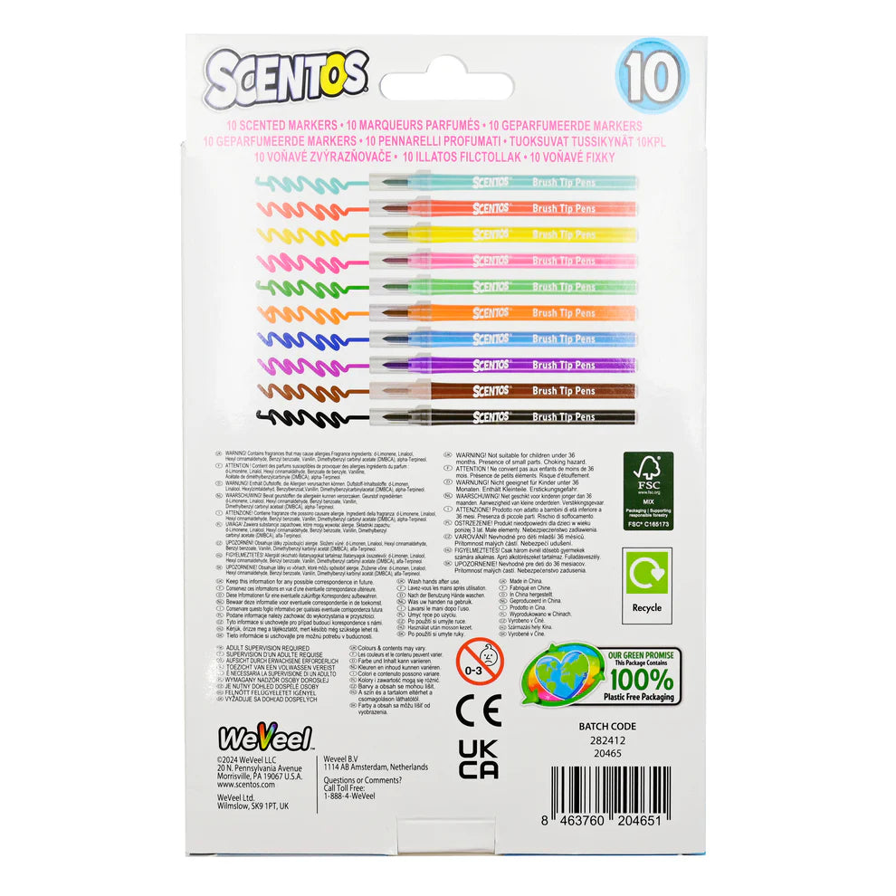 Scentos 10 Brush Tip Pens