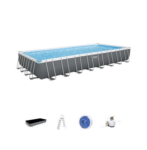 BESTWAY ABOVE GROUND PORTABLE SWIMMING POOL SET FOR ADULTS 31.3 FT X 16 FT X 4.3 FT / 9.56M X 4.88M X1.32M