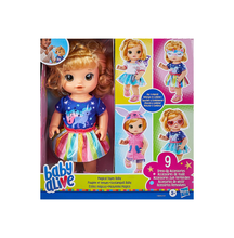 Baby Alive Magical Styles Baby Doll, 12-Inch Toy for Kids Ages 3 and Up, 9 Dress-up Doll Accessories, Reversible Doll Skirt, Blonde Hair