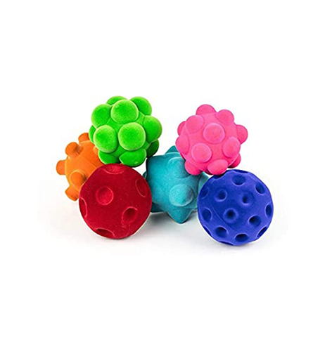 Rubbabu Sensory Ball Assortment Made by Natural Rubber Safe & Soft Toy for Kids, Baby,Girl, Boy & Toddlers-Multicolor