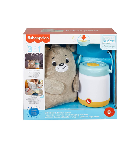 Fisher-Price Baby Bear & Firefly Soother, Light-up Nursery Sound Machine with take-Along Plush Toy for Babies and Toddlers