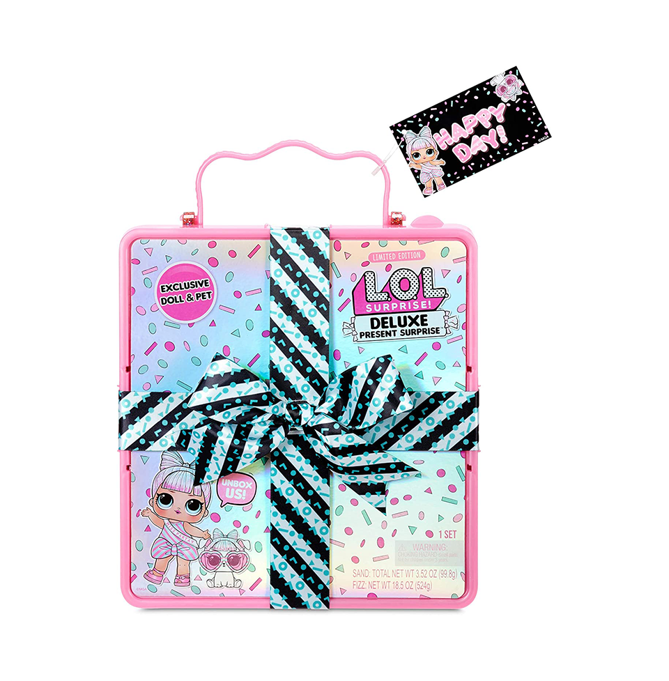 LOL Surprise Deluxe Present Surprise with Limited Edition Doll, and Pet, - Adorable Fashion Doll and Colorful Accessories in Giftable Packaging - Birthday, for Girls Age 4-15 Years
