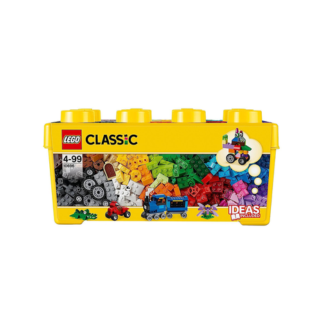 LEGO 10696 Classic Medium Creative Brick Box, Easy Toy Storage, LEGO Masters Fan Gift(Multicolor,Pack of 484 Pieces)