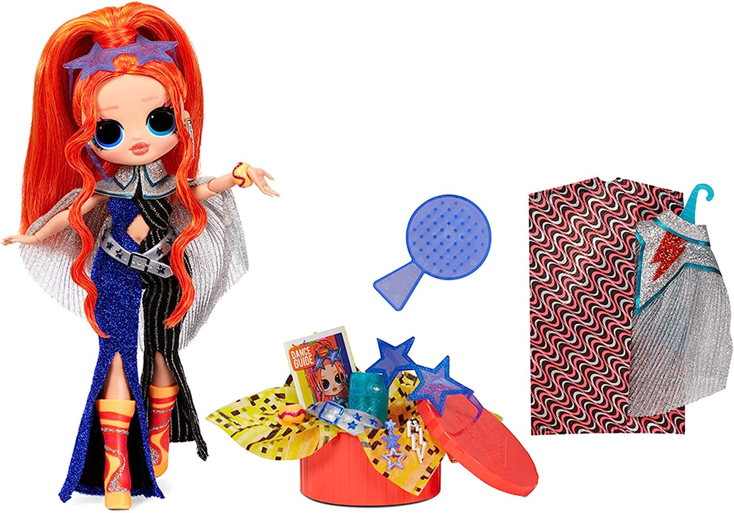 L.O.L. Surprise! OMG Dance Dance Dance Major Lady Fashion Doll with 15 Surprises Including Magic Black Light, Shoes, Hair Brush, Doll Stand and TV Package