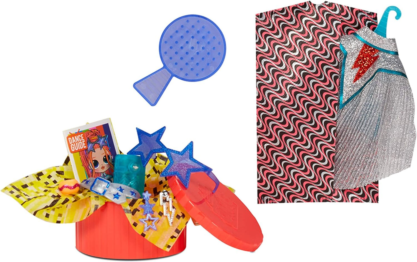L.O.L. Surprise! OMG Dance Dance Dance Major Lady Fashion Doll with 15 Surprises Including Magic Black Light, Shoes, Hair Brush, Doll Stand and TV Package