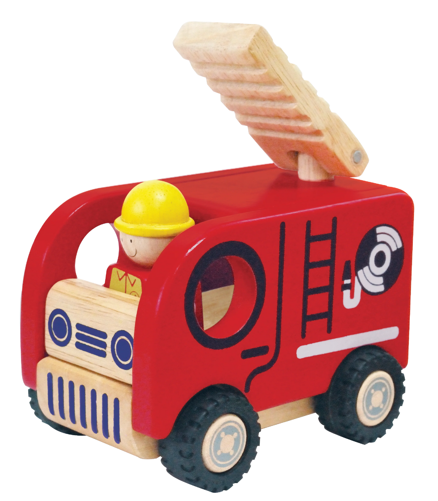 Wooden Public Vehicles set of 4 (Fire Engine, Ambulance, Police Car, School Bus)