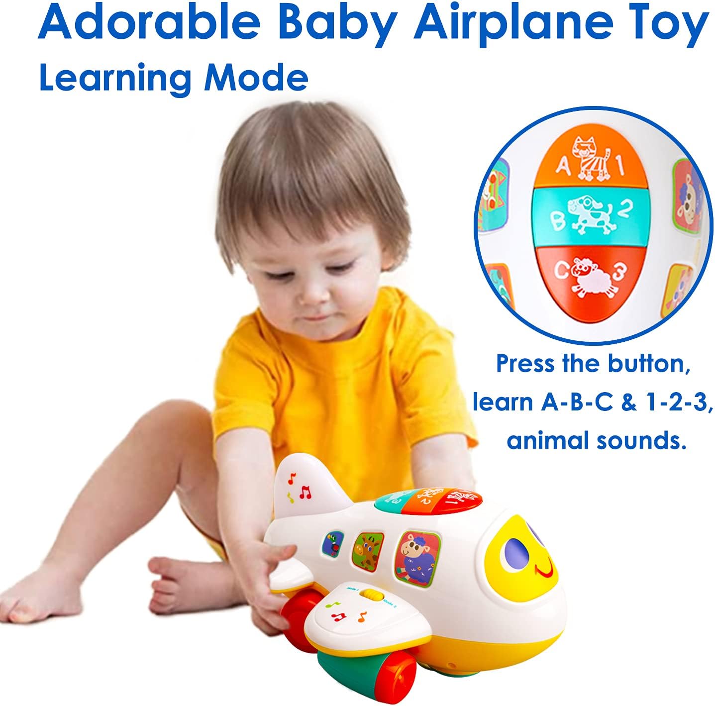 Hola Bump 'N Go Crawling Airplane Toy , Early Learning Educational Toys