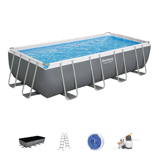 56466 BESTWAY POWER STEEL® 18 FT X 9 FT X 4 FT RECTANGULAR POOL SET