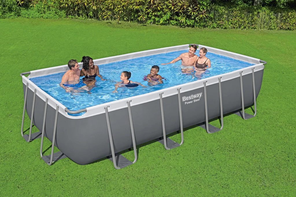 56466 BESTWAY POWER STEEL® 18 FT X 9 FT X 4 FT RECTANGULAR POOL SET