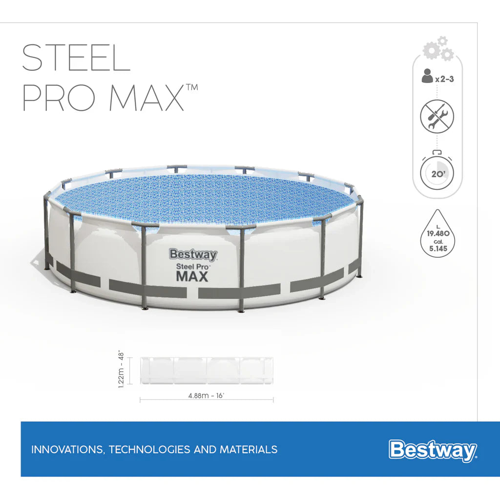 BESTWAY (5612Z) STEEL PRO MAX™ 16' X 48"/4.88M X 1.22M POOL SET