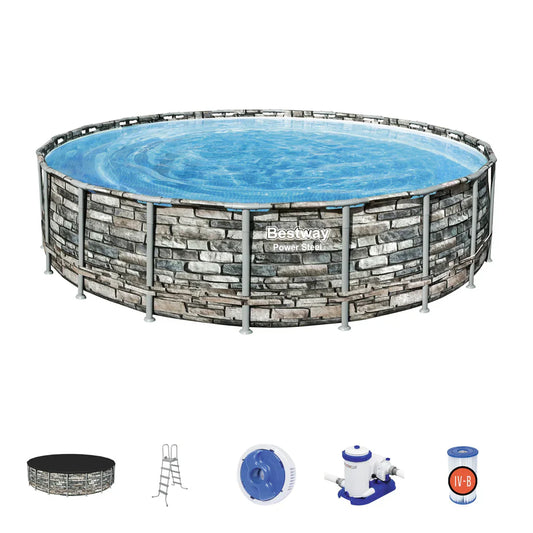 BESTWAY 56883 PORTABLE SWIMMING POOL POWER STEEL™ METALFRAME POOL 20FT X 4.5 FT
