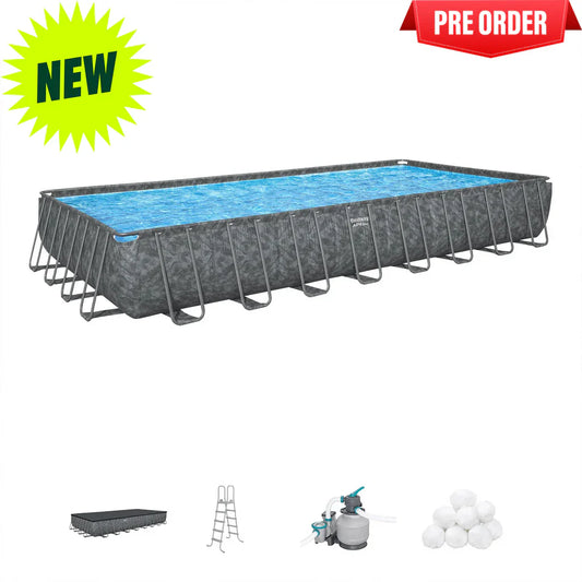 BESTWAY  31'4" X 16' X 52"/9.56M X 4.88M X 1.32M RECTANGULAR POOL SET