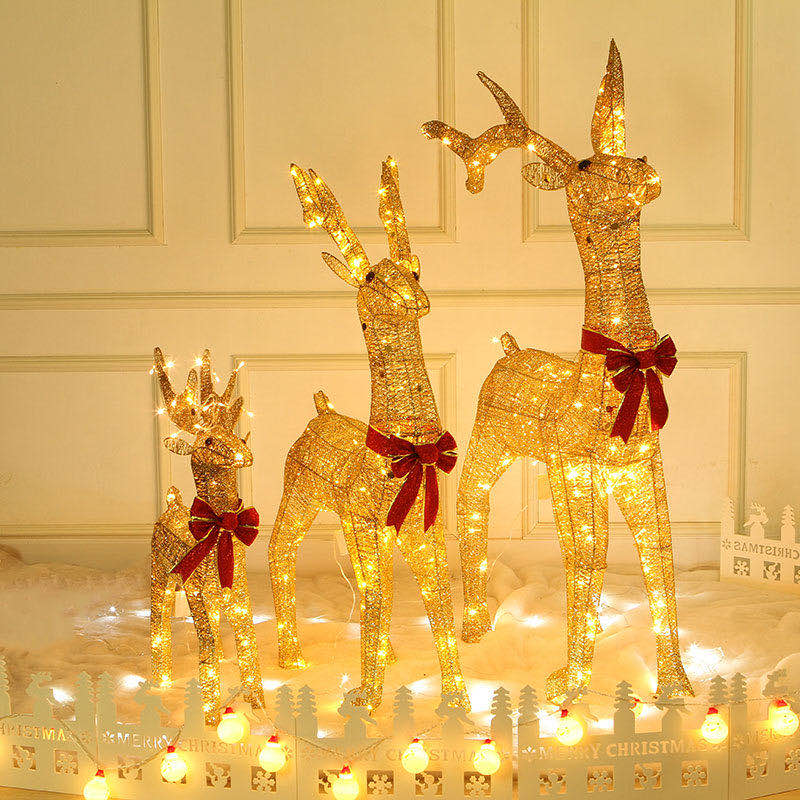Big Size Golden Reindeer with LED Lights – Premium Christmas Decor