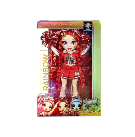 Rainbow High Cheer Fashion Doll - Luxury Outfits, Pom Poms & Cheerleader Doll - Ruby Anderson, Red Themed Fashion Doll - Rainbow High Cheer Series - For Girls Age 6+