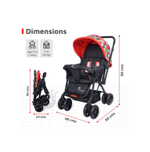 R for Rabbit Lollipop Lite Stroller & Pram with Easy Fold for New born Baby, Stylish Pram Easy Foldable and Carry, 3 Position Recline, Reversible Handle, 5 Point Safety Harness, Boys and Girls of age 0 to 3 Years